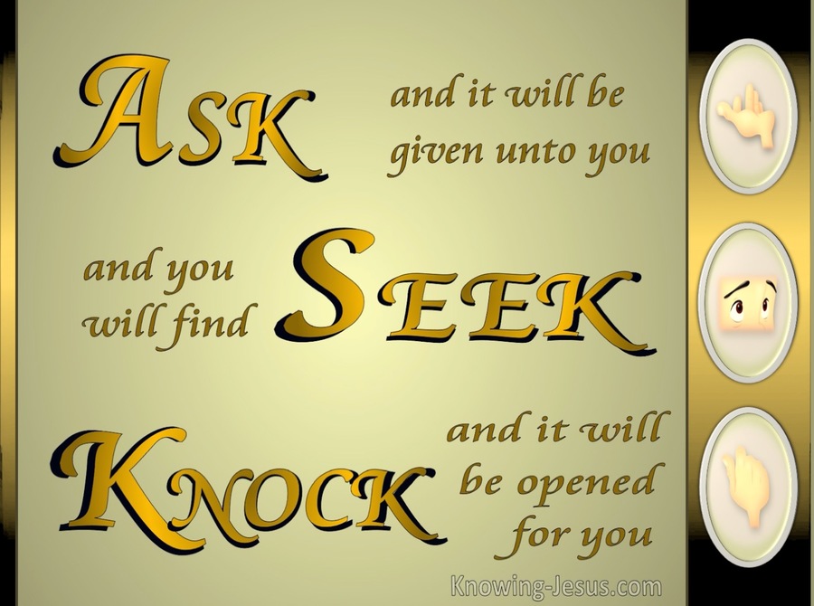 Matthew 7:7 Ask, Seek, Knock (orange)